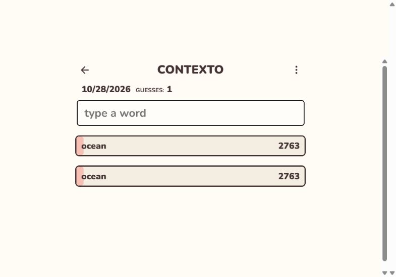Contexto: word guess with ranking feedback